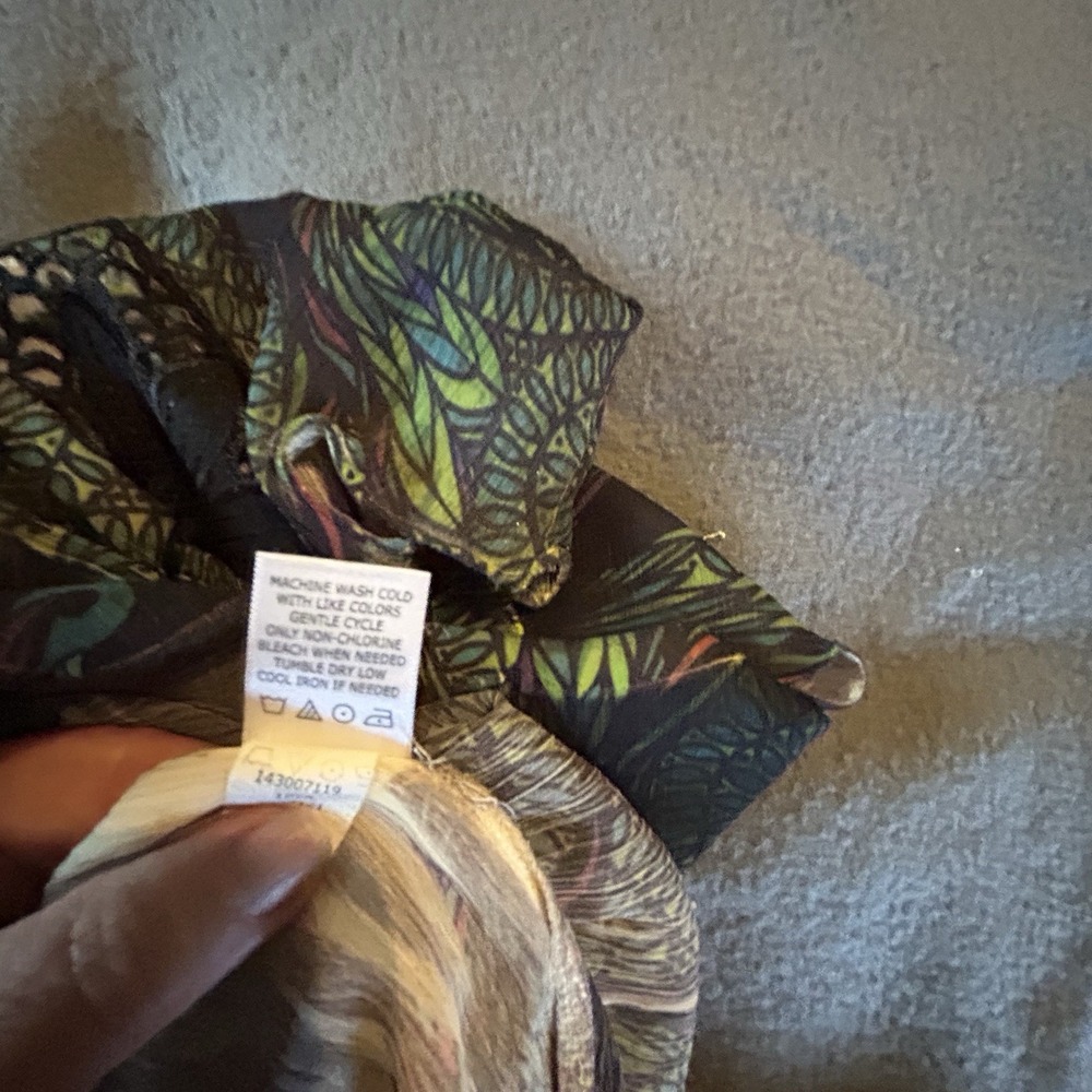 One World Boho Shirt Top Hippie Lace Peacock Green Blouse Embellished Top Size S - Picture 5 of 10